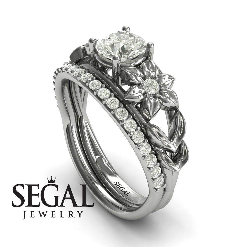 'Fresh Flora' Bridal Set Diamond Ring - Ella no. 3